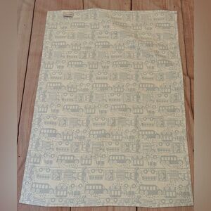 PEACOCK ALLEY LUXURY JACQUARD BABY BLANKET 100% COTTON BLUE BUS